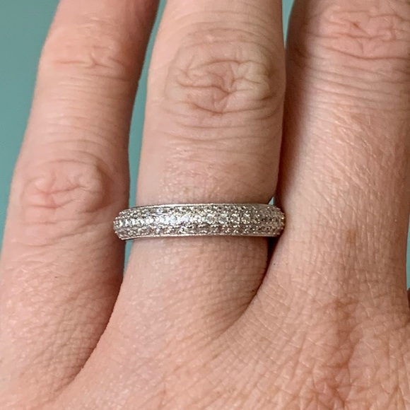 Sterling Silver Pave Crystal Ring - Picture 2 of 11